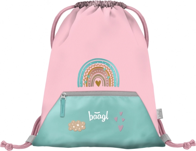 BAAGL 3 SET Zippy Duha roze: torba, pernica, vrećica