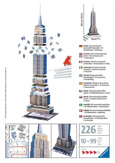 3D puzzle Empire State Building New York od Ravensburger 216 komada