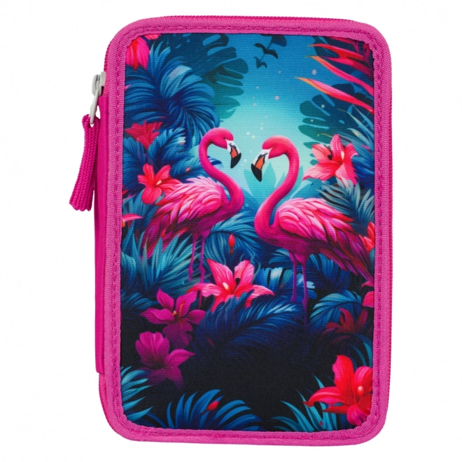 BAAGL Školska pernica trokatna Flamingosi