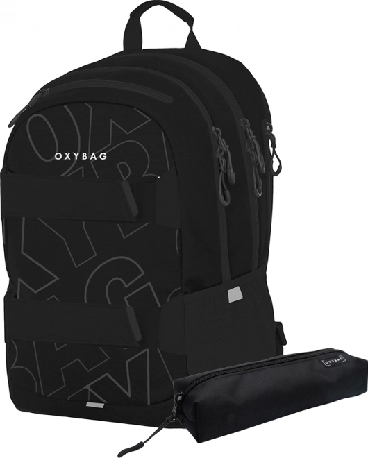 OXYBAG Studentski ruksak + pernica OXY Sport Font Bijela