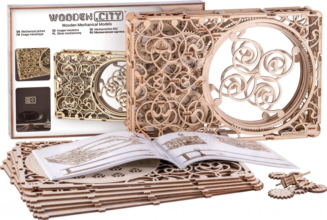 Mehanička slika - drvena 3D puzzle