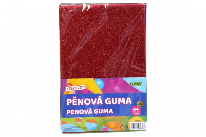 Pjenasta guma A4 20x30 cm sa svjetlucanjem, 10 kom