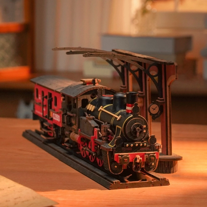 RoboTime 3D drvena slagalica Vintage parna lokomotiva