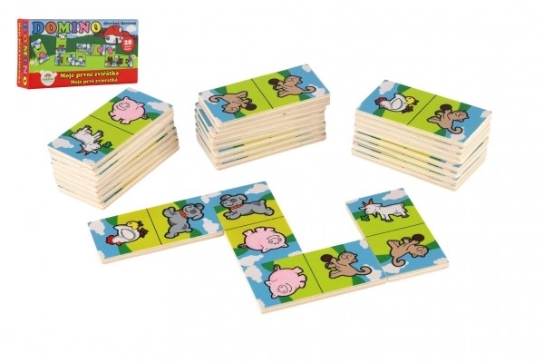 Domino Moje prve životinjice drvo društvena igra 28kom u kutiji 17x9x3,5cm