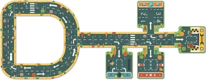 DJECO Puzzle obris ceste za pod s 21 dijelom