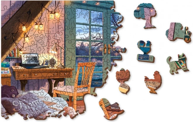Drvene puzzle udobna kućica