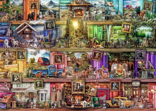 Puzzle 1000 dijelova Psi u knjižnici