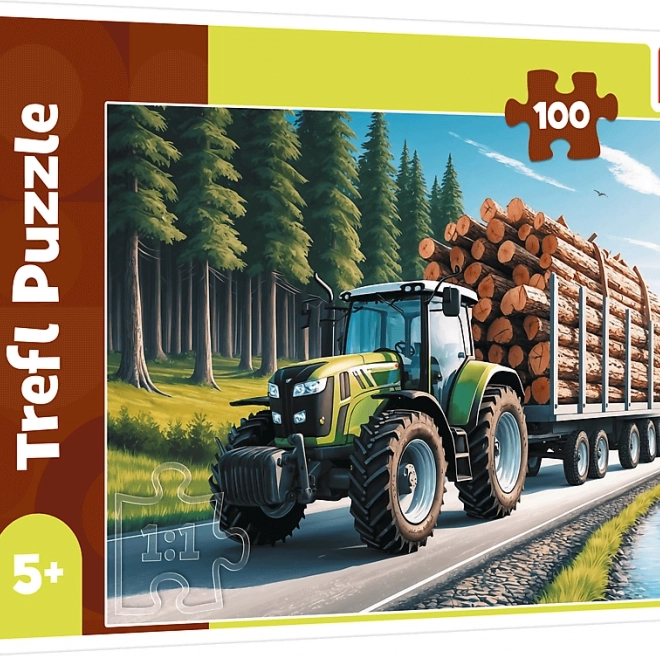 Puzzle Šumski traktor 100 dijelova