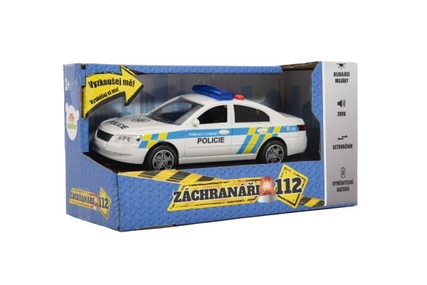Auto policija plastika 15cm na baterije sa zvukom i svjetlom na inerciju u kutiji 20x11x9cm