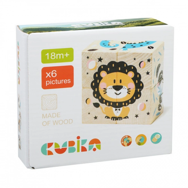 CUBIKA 15429 Vesela životinjica - 4 slagalice s kockicama