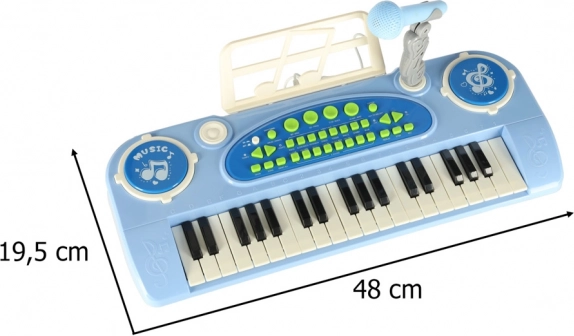 Interaktivni dječji klavijaturistički instrument s mikrofonom – plavi