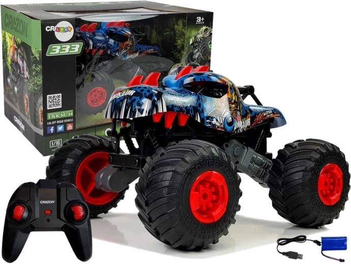 Terensko auto za djecu s motivom dinosaura i velikim kotačima