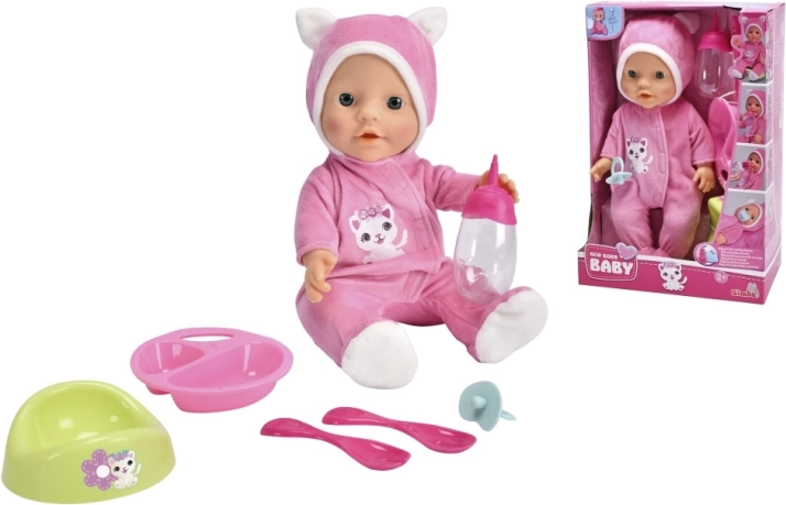 Lutka New Born Baby u pidžami s mačjim ušima 30 cm