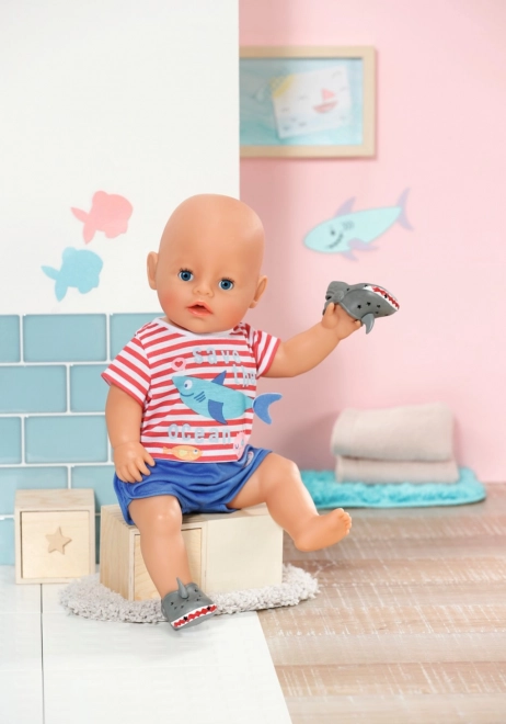 BABY born Pidžamica i papučice, plave, 43 cm