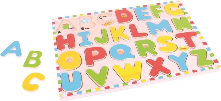 Drvena abeceda sa sličicama BIGJIGS TOYS