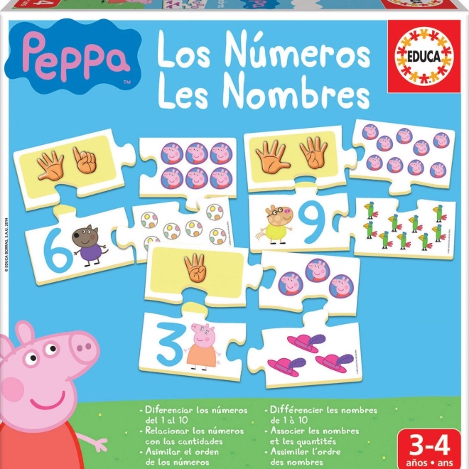 EDUCA puzzle Peppa Praščić: brojanje za djecu