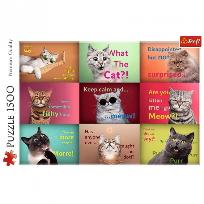 Puzzle 1500 Zabavni mačji portreti