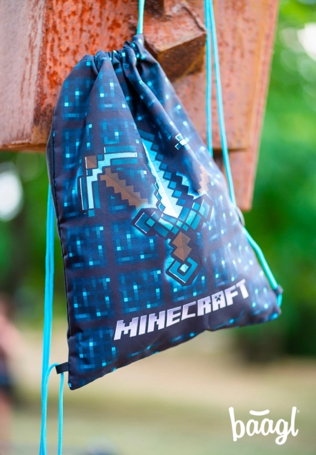 Minecraft 2 set plava sjekira i mač pernica i vrećica