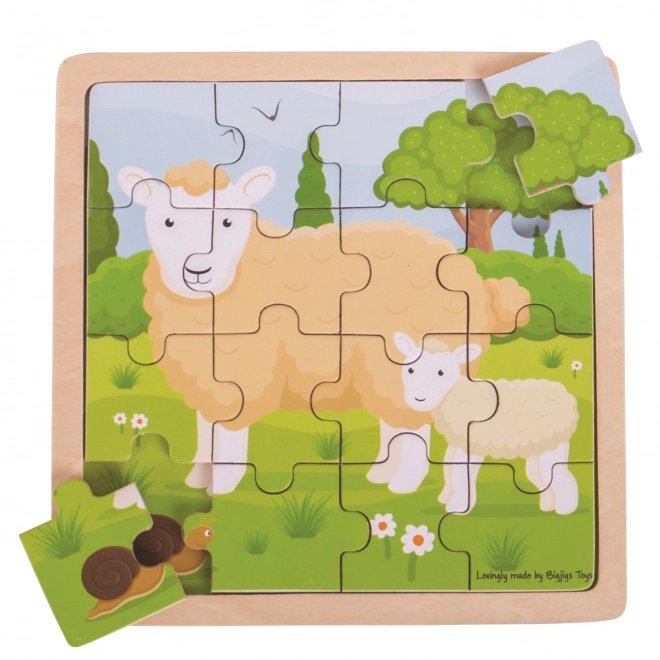 Bigjigs Toys puzzle - Ovca s janjcem