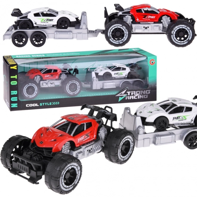Off-road vozilo s prikolicom i sportskim autom