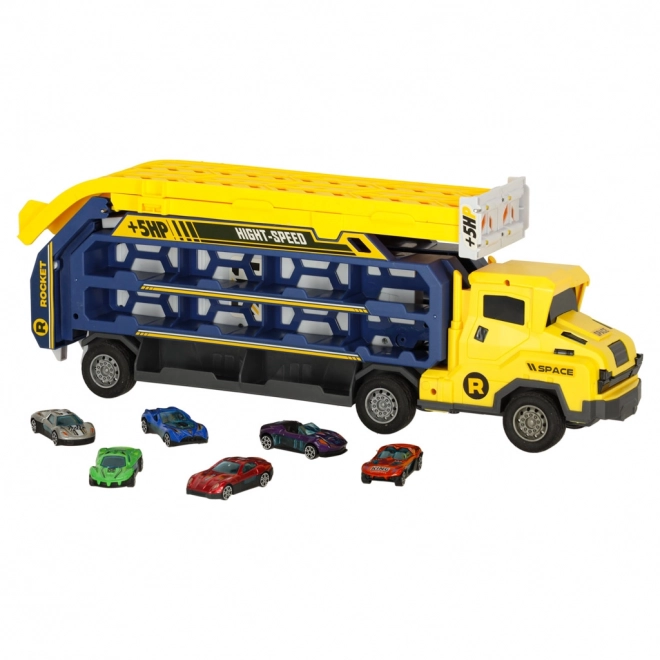 Žuta autodrama s transporterom - 6 dijelova
