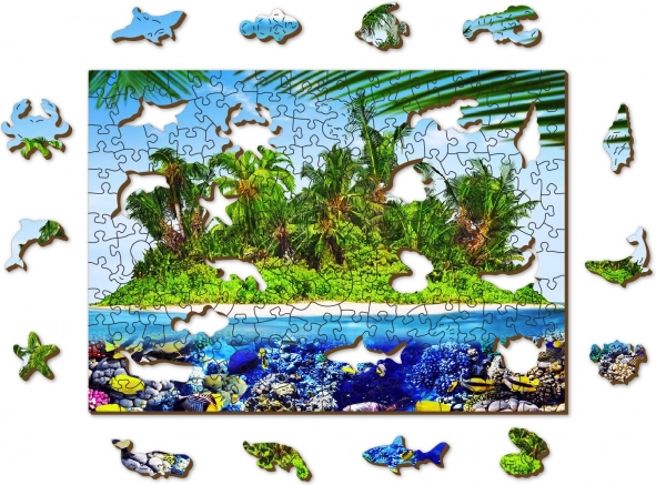 Drvene puzzle egzotični otok blaga 2u1, 200 dijelova