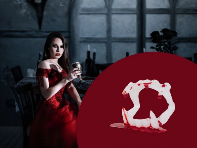 Set lažnih zuba i krvi za Halloween