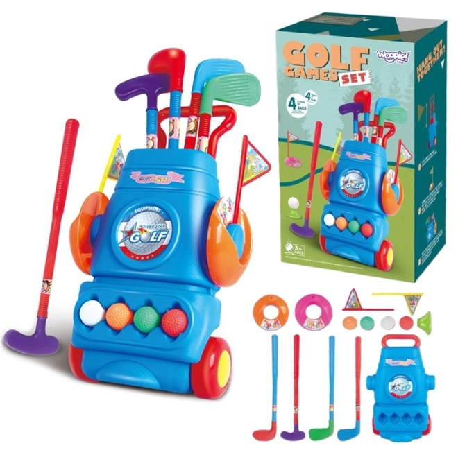 Dječji set za golf sa stalkom na kotačima Woopie