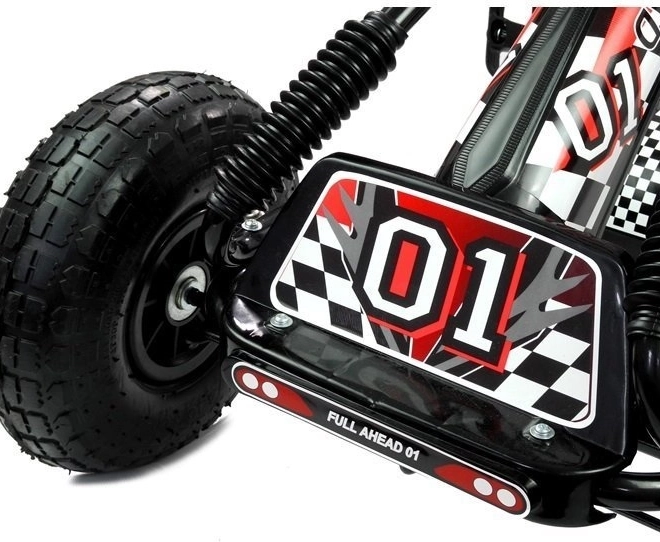 Karting na pedale s pneumatskim gumama + Podesivo sjedalo – crna