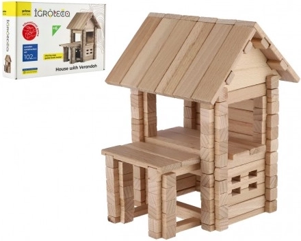 Konstrukcijski set drvena kuća 102 dijela u kutiji 28x18x7 cm