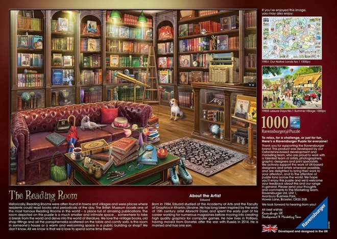 Puzzle Udobna knjižnica 1000 komada Ravensburger
