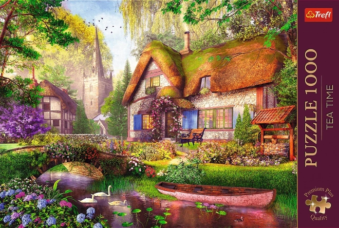 TREFL Puzzle Premium Plus Vrijeme za čaj: Drvena koliba 1000 dijelova