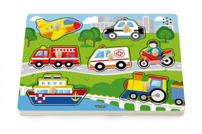 Drvene zvučne puzzle prijevozna sredstva Viga
