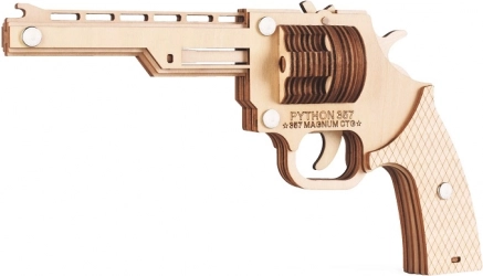 Drvene 3D puzzle revolver na gumice