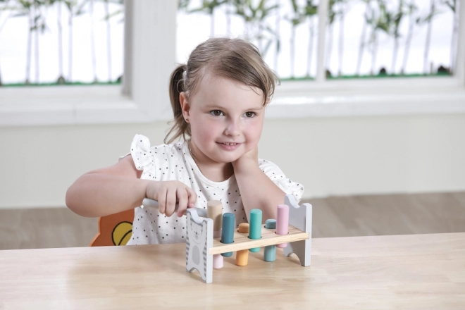 VIGA PolarB Drvena klupa s čekićem – Montessori igračka