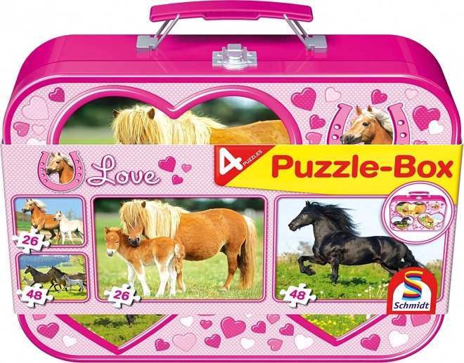 SCHMIDT Puzzle Konji u metalnom kovčežiću