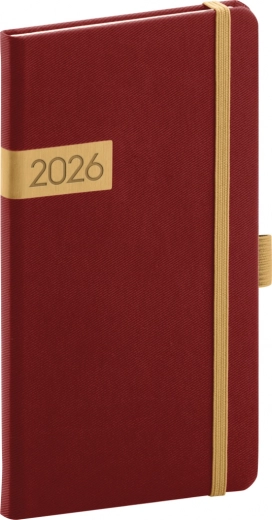Džepni planer Twill bordo-zlatni 2026