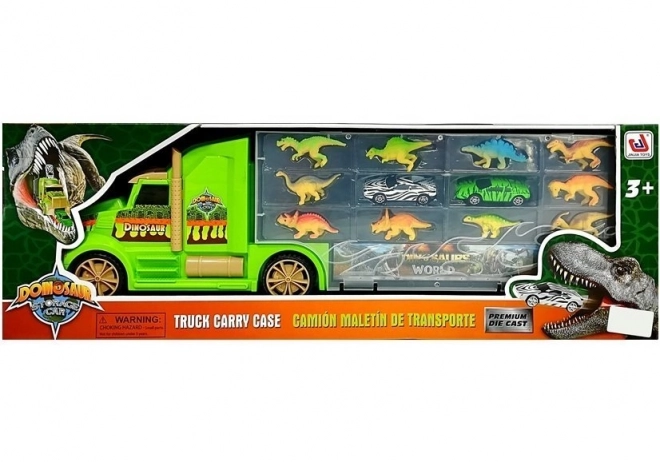 Kofer Kamion Transporter Sorter s dinosaurusima zeleni