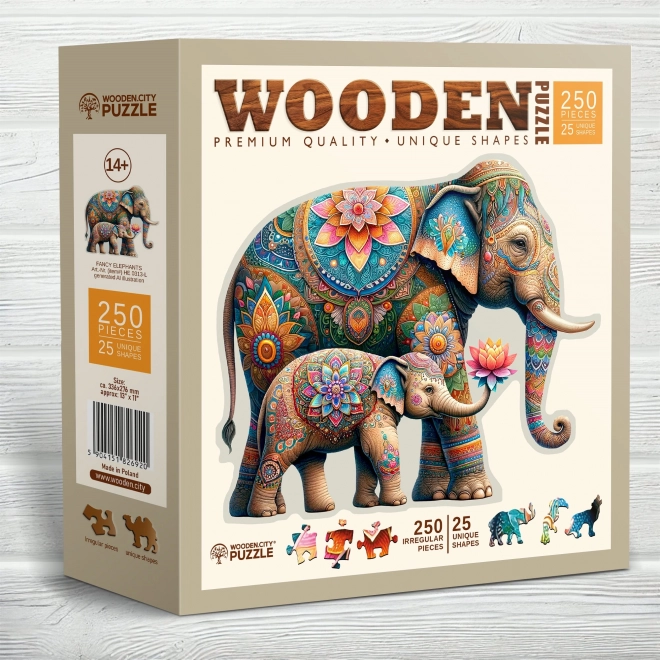 Drvene puzzle Modni slonovi 250 komada