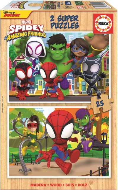 EDUCA drvene puzzle Spidey i njegovi nevjerojatni prijatelji 2x25 dijelova