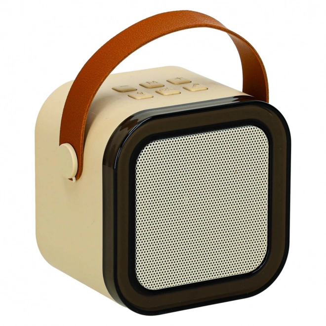 Karaoke set 2 mikrofona + prijenosni zvučnik BLUETOOTH USB LED bež boja
