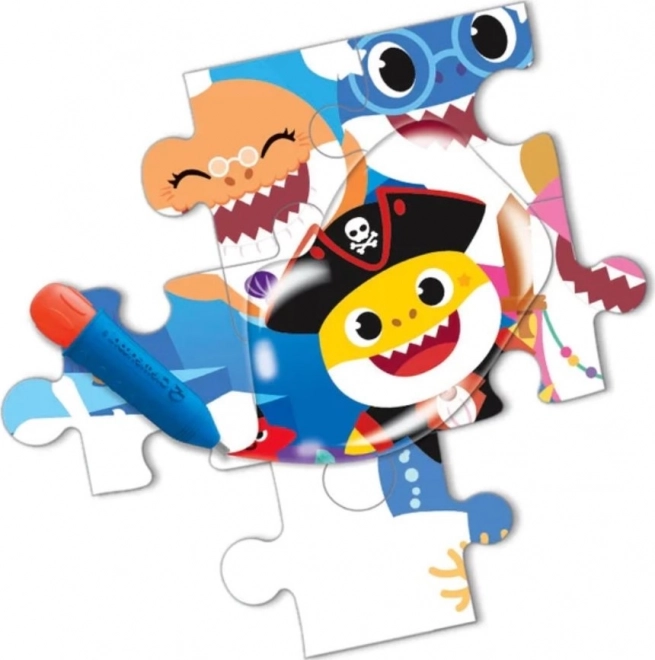 CLEMENTONI Puzzle s slikanjem vodom Water Magic: Baby Shark 15 dijelova