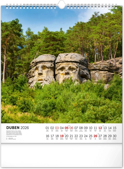 Zidni kalendar Češka republika 2026