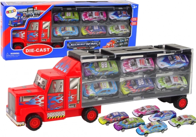 Transportni set kamiona i trkaćih automobila