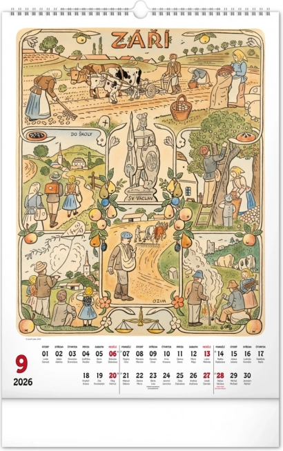 Zidni kalendar Josef Lada 2026