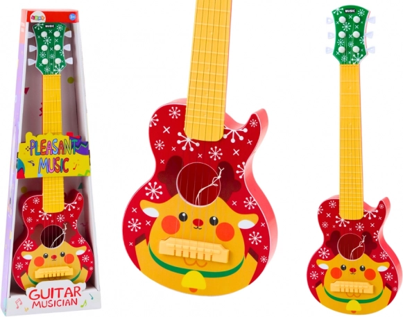 dječja igračka gitara s regulacijom žica, sob, crvena