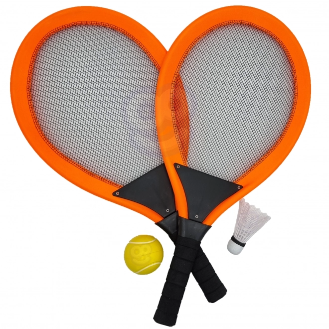 Woopie veliki rekete za tenis i badminton za djecu set s lopticom i košaricom
