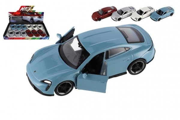 Auto Welly Porsche Taycan Turbo S metalik/plast 12 cm 4 boje na povlačenje 12 kom u kutiji