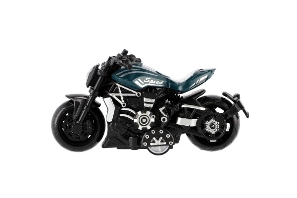 Motocikl metal/plast 10 cm na povratnom navijanju, razne boje u mješavini