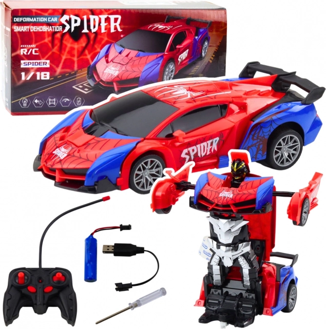 Utrkaći Auto i Robot Spider Daljinsko Upravljanje 2-u-1